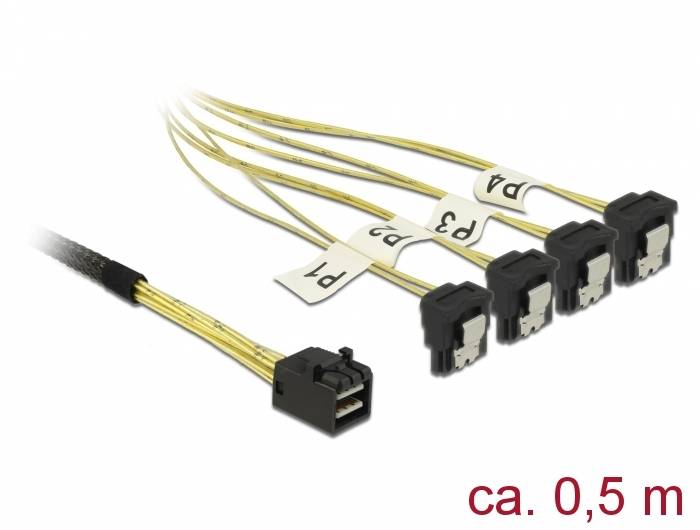 Delock - SATA- / SAS-Kabel - SAS 6Gbit/s - 4x Mini SAS HD (SFF-8643)