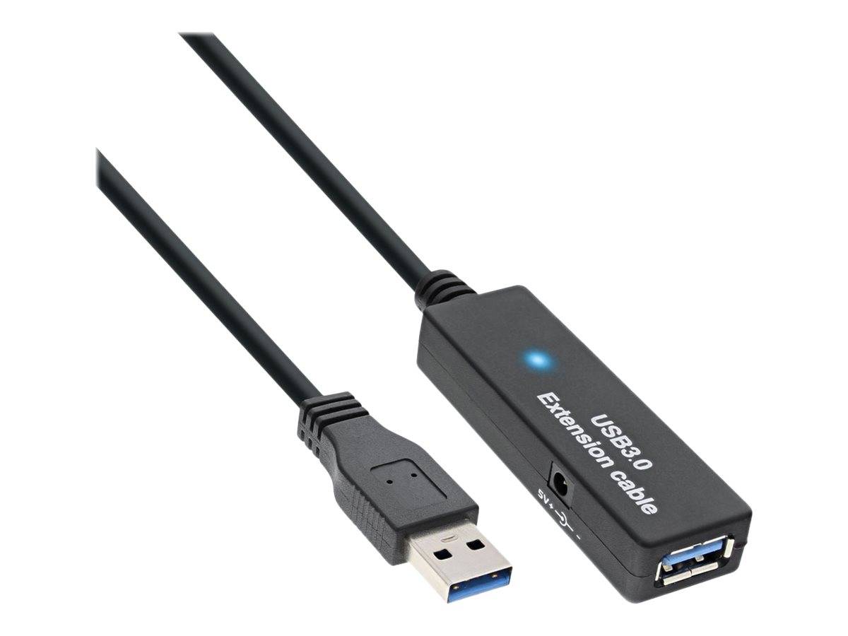 INLINE - USB 3.2 Gen.1 Aktiv-Verlängerung - Stecker A an Buchse A - schwarz - 15m