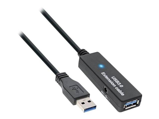 INLINE - USB 3.2 Gen.1 Aktiv-Verlängerung - Stecker A an Buchse A - schwarz - 15m