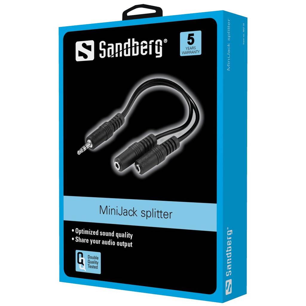 Sandberg - Audio-Adapter - mini-phone stereo 3.5 mm weiblich zu mini-phone stereo 3.5 mm männlich