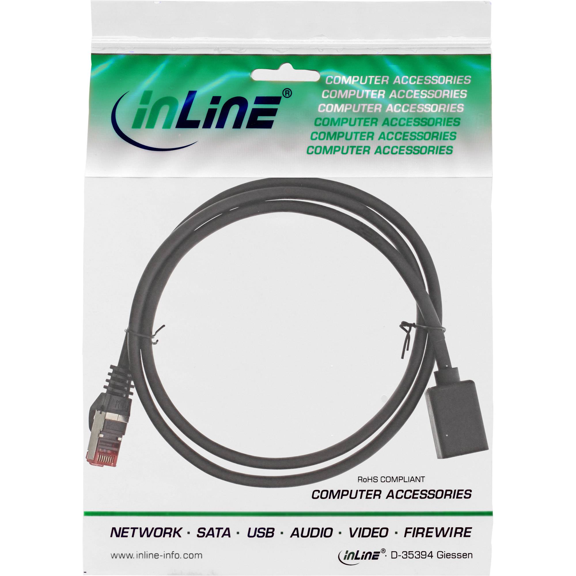 INLINE - Patchkabel-Verlängerung - S/FTP (PiMf) - Cat.6 - halogenfrei - 5m