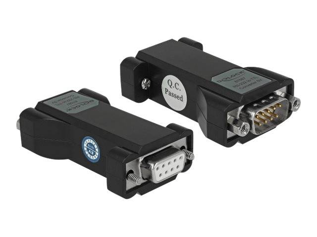 DeLock Converter 1 x Serial RS-232 DB9 female to 1 x Serial TTL / CMOS 5 V DB9 male with ESD protection 3 kV and extended temperature range