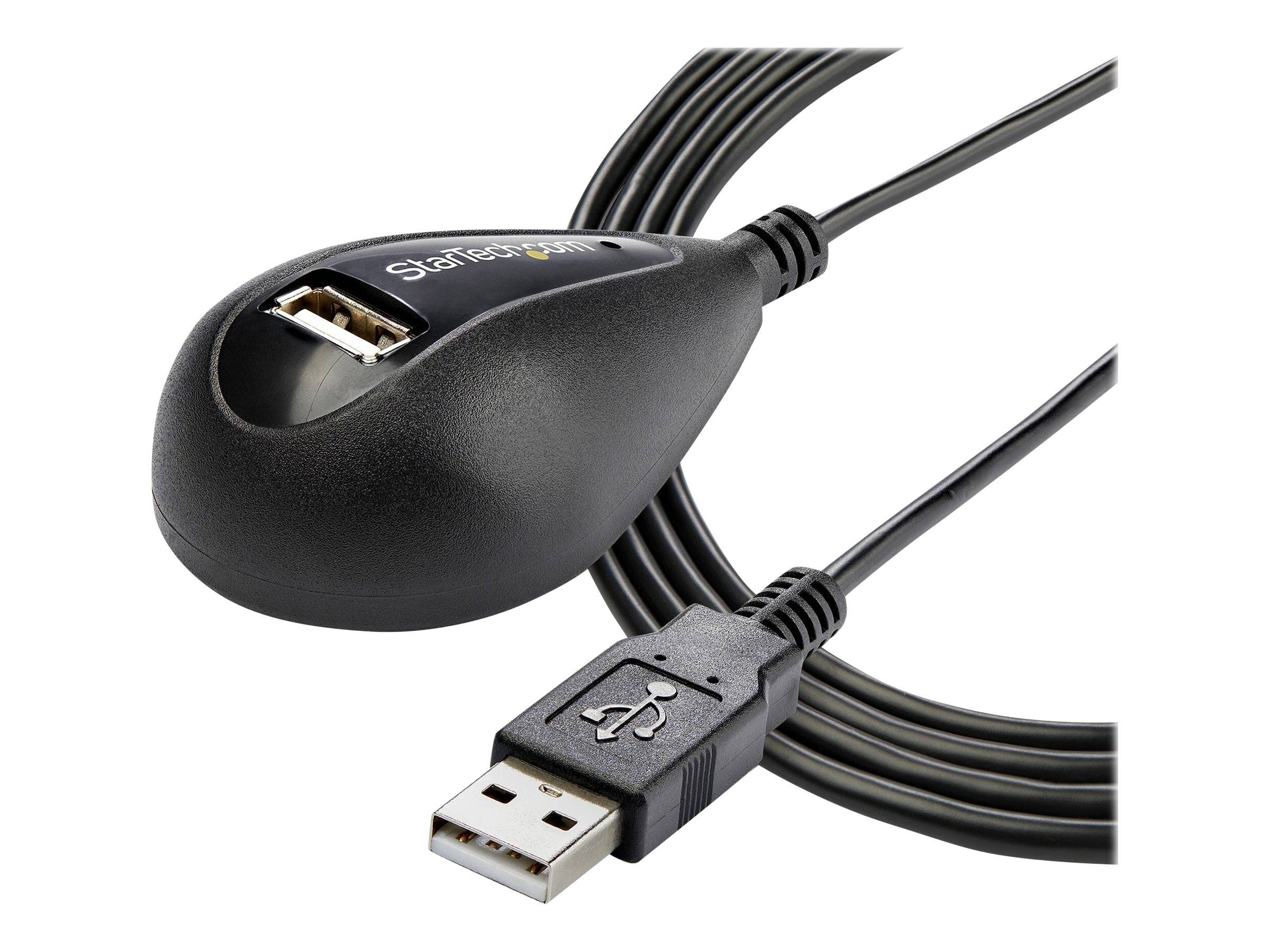 StarTech.com USB 2.0 Verlängerung 1,5m mit Dockingstation - USB-A Verlängerungskabel Stecker auf Buchse mit Standfuss in
