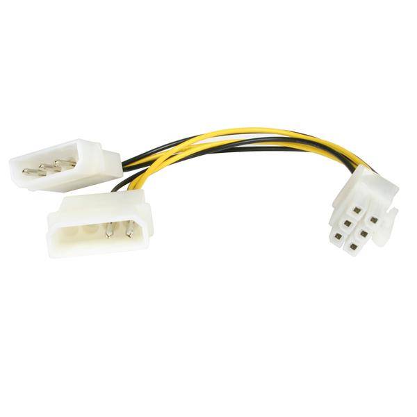 StarTech.com 12cm LP4 Molex auf 6pin PCI Express Stromkabel - Molex / PCIe Grafikkarten Stromkabel - Netzteil - interne