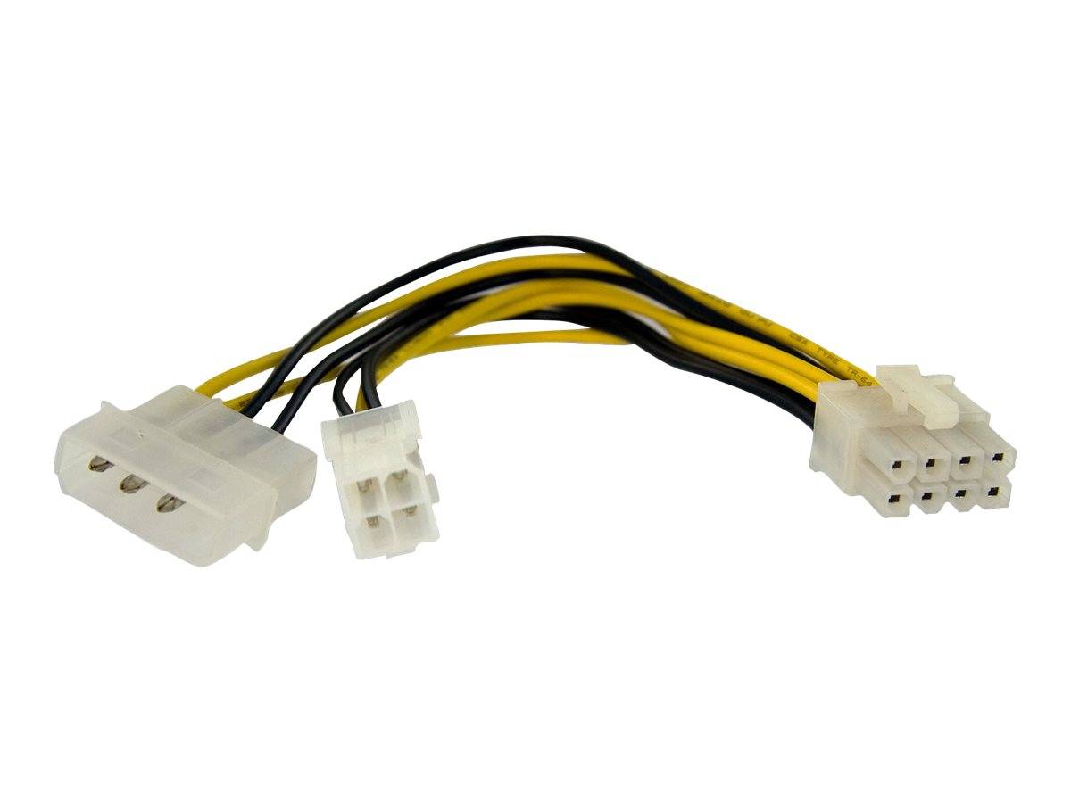 StarTech.com 15cm 4pin auf 8pin EPS-Netzadapter mit LP4 - Bu/St - Stromadapter Buchse/ Stecker - Netzteil - 4 PIN ATX12V