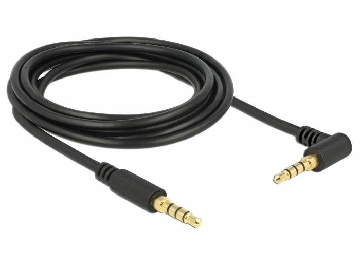 Delock - Audiokabel - 4-poliger Mini-Stecker männlich bis 4-poliger Mini-Stecker männlich gewinkelt