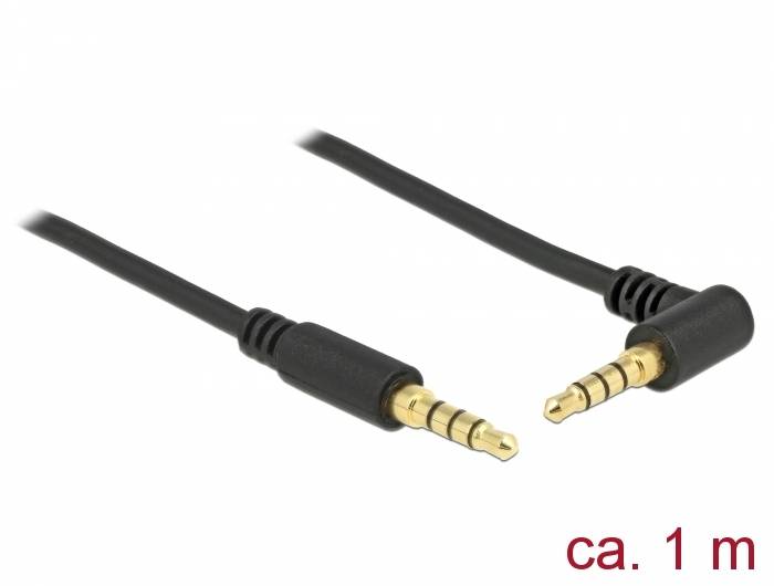 Delock - Audiokabel - 4-poliger Mini-Stecker männlich bis 4-poliger Mini-Stecker männlich gewinkelt