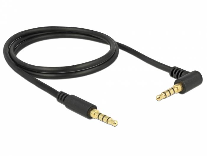 Delock - Audiokabel - 4-poliger Mini-Stecker männlich bis 4-poliger Mini-Stecker männlich gewinkelt