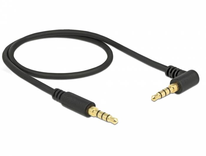 Delock - Audiokabel - 4-poliger Mini-Stecker männlich bis 4-poliger Mini-Stecker männlich gewinkelt