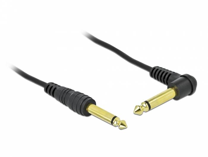Delock - Audiokabel - Mono-Stecker männlich gewinkelt zu Mono-Stecker männlich gerade
