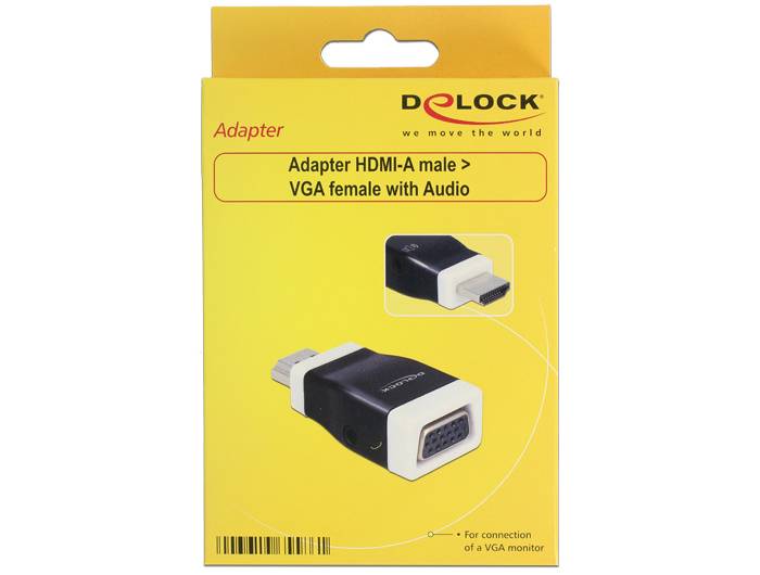 DeLOCK - Video- / Audio-Adapter - HDMI (M) bis HD-15 (VGA)