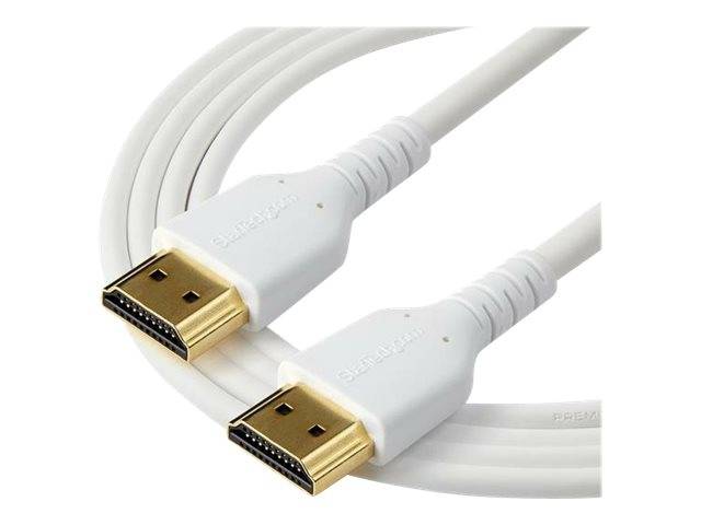 StarTech.com RHDMM1MPW HDMI Kabel (4K 60Hz, 1m, High Speed, HDMI 2.0, TPE- Kabel, mit Ethernet, robust, Aramidfaser) wei