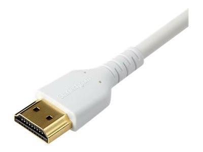 StarTech.com RHDMM1MPW HDMI Kabel (4K 60Hz, 1m, High Speed, HDMI 2.0, TPE- Kabel, mit Ethernet, robust, Aramidfaser) wei