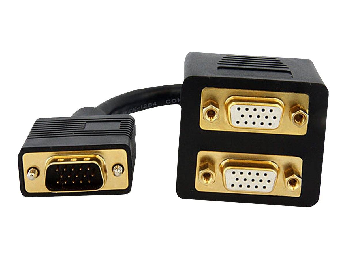 StarTech.com 30cm VGA auf 2x VGA Splitter-Kabel - St/Bu - VGA HD15 Y-Verteiler Stecker/Buchse - Vergoldet - VGA-Splitter