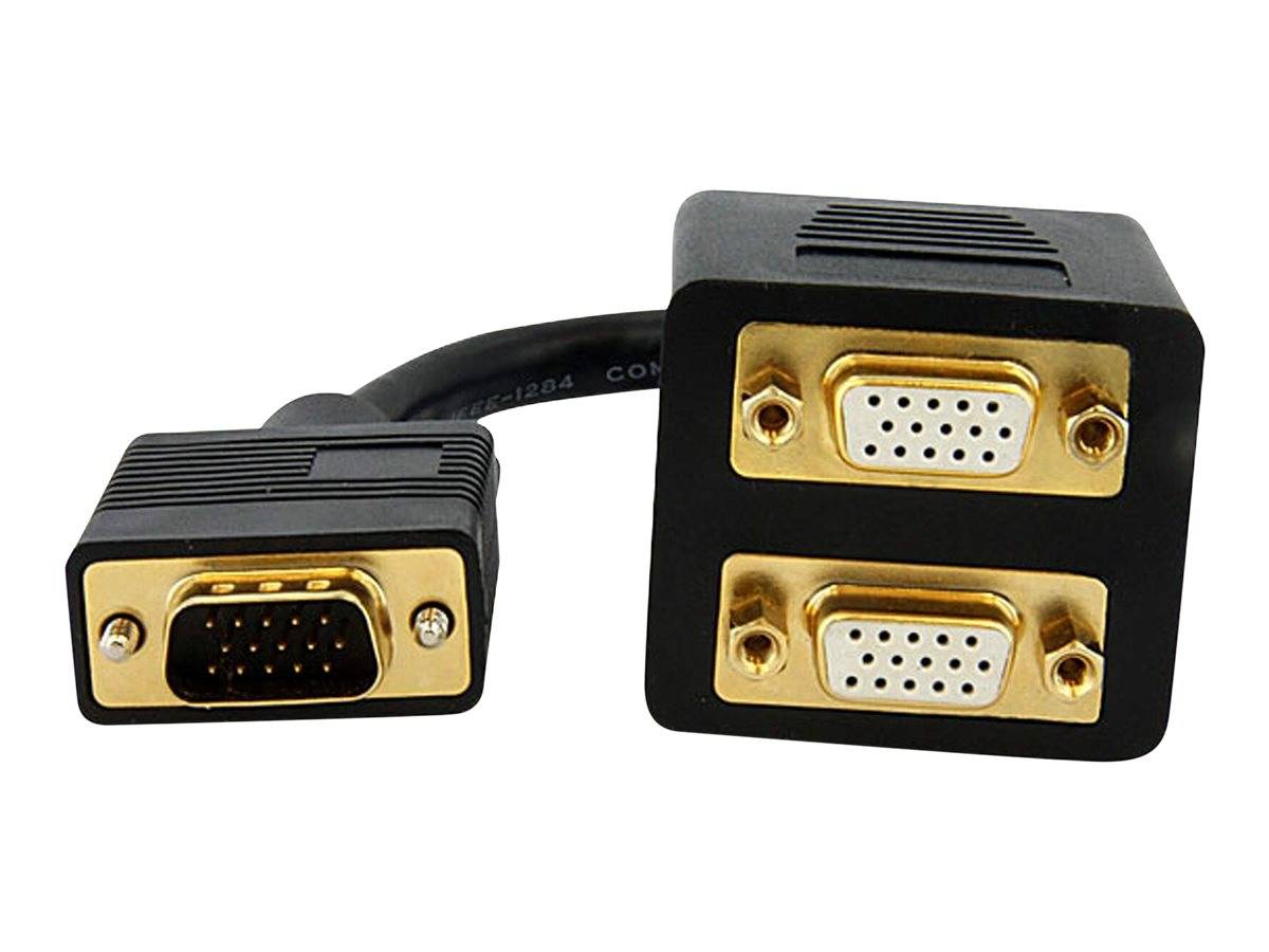 StarTech.com 30cm VGA auf 2x VGA Splitter-Kabel - St/Bu - VGA HD15 Y-Verteiler Stecker/Buchse - Vergoldet - VGA-Splitter