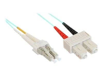 INLINE - LWL Duplex Kabel - LC/SC - 50/125µm - OM3 - 1m