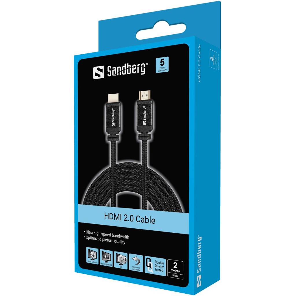 Sandberg - HDMI-Kabel - HDMI männlich zu HDMI männlich