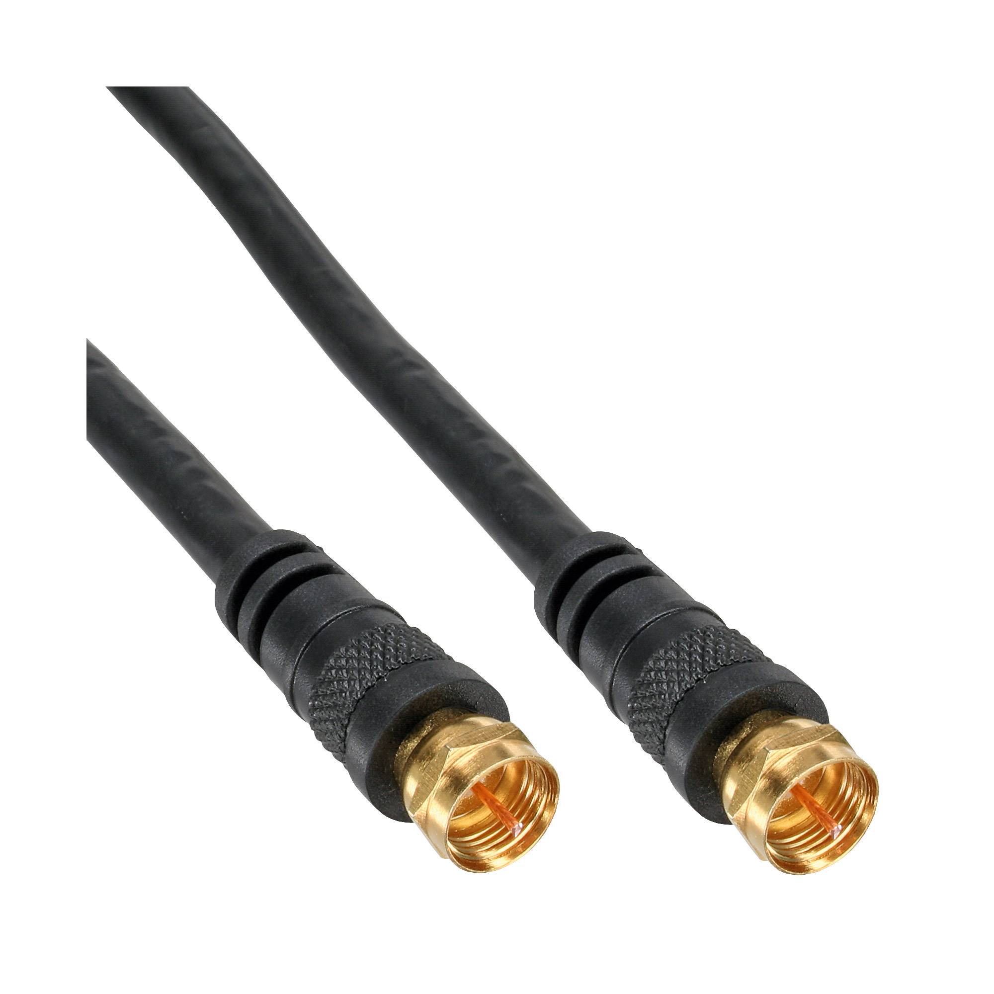 INLINE - SAT-Anschlusskabel - 2x geschirmt - 2x F-Stecker - >85dB - schwarz - 10m