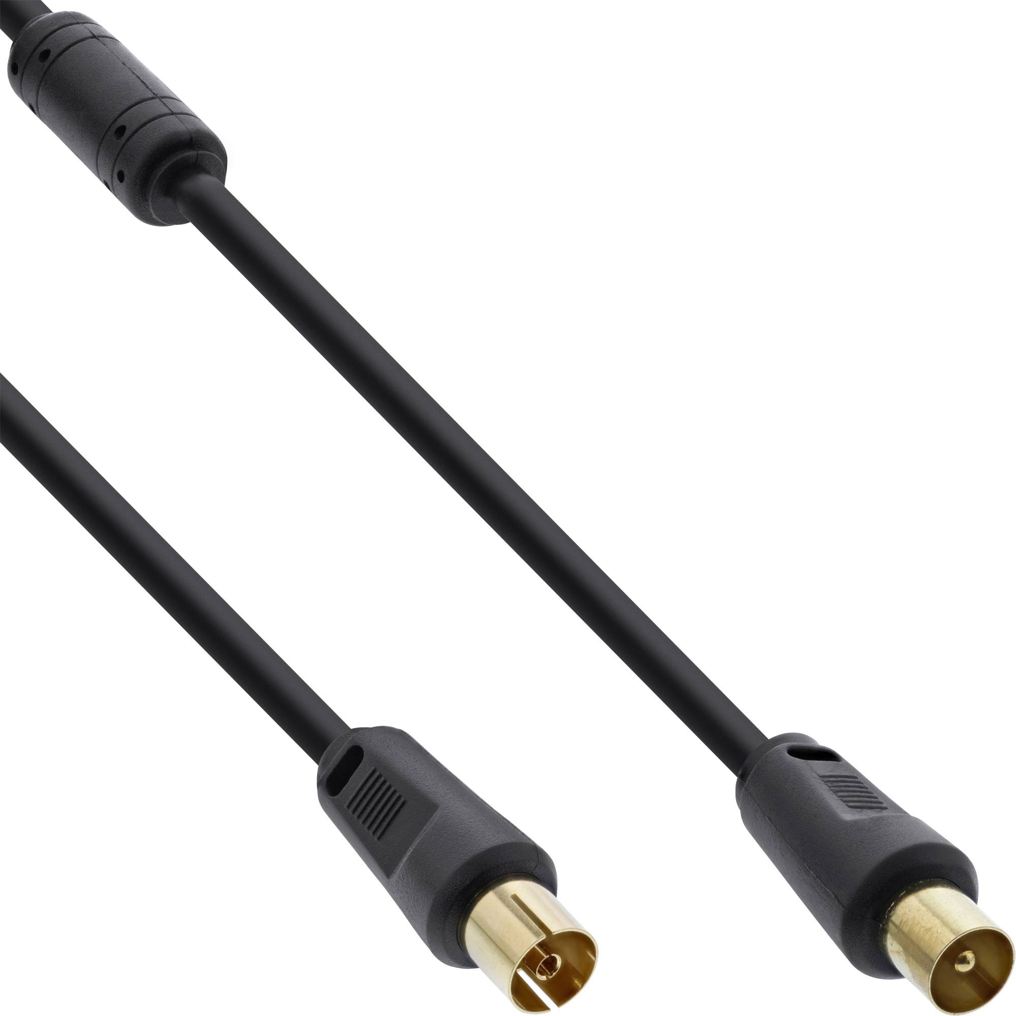 INLINE - Antennenkabel Premium - 2x geschirmt - mit Filter - >85dB - schwarz - 10m