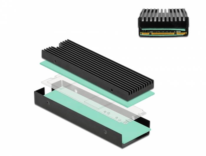 Delock - Solid State Drive Kühlkörper - Schwarz
