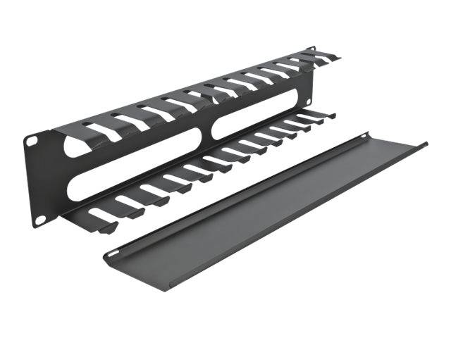 Delock - Kabelführungsplatte für Schaltschrank - Schwarz - 2U - 48.3 cm (19"")