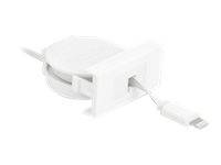 Delock - Lightning-Kabel - USB männlich bis Lightning männlich - 50 cm - weiß, RAL 9003 - einziehbar, flach - für Apple iPad/iPhone/iPod (Lightnin