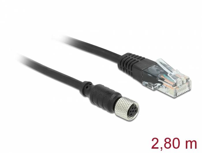 Navilock 63165, RJ-45, M8, 2,8 m, Schwarz