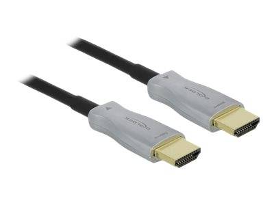 Delock - High Speed - HDMI-Kabel - HDMI männlich bis HDMI männlich - 30 m - Glasfaser - Schwarz - 4K Unterstützung, Active Optical Cable (AOC)