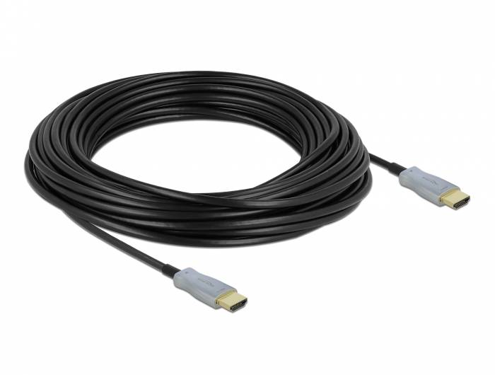 Delock - High Speed - HDMI-Kabel - HDMI männlich zu HDMI männlich - 15 m - Glasfaser - Schwarz - 4K Unterstützung, Activ