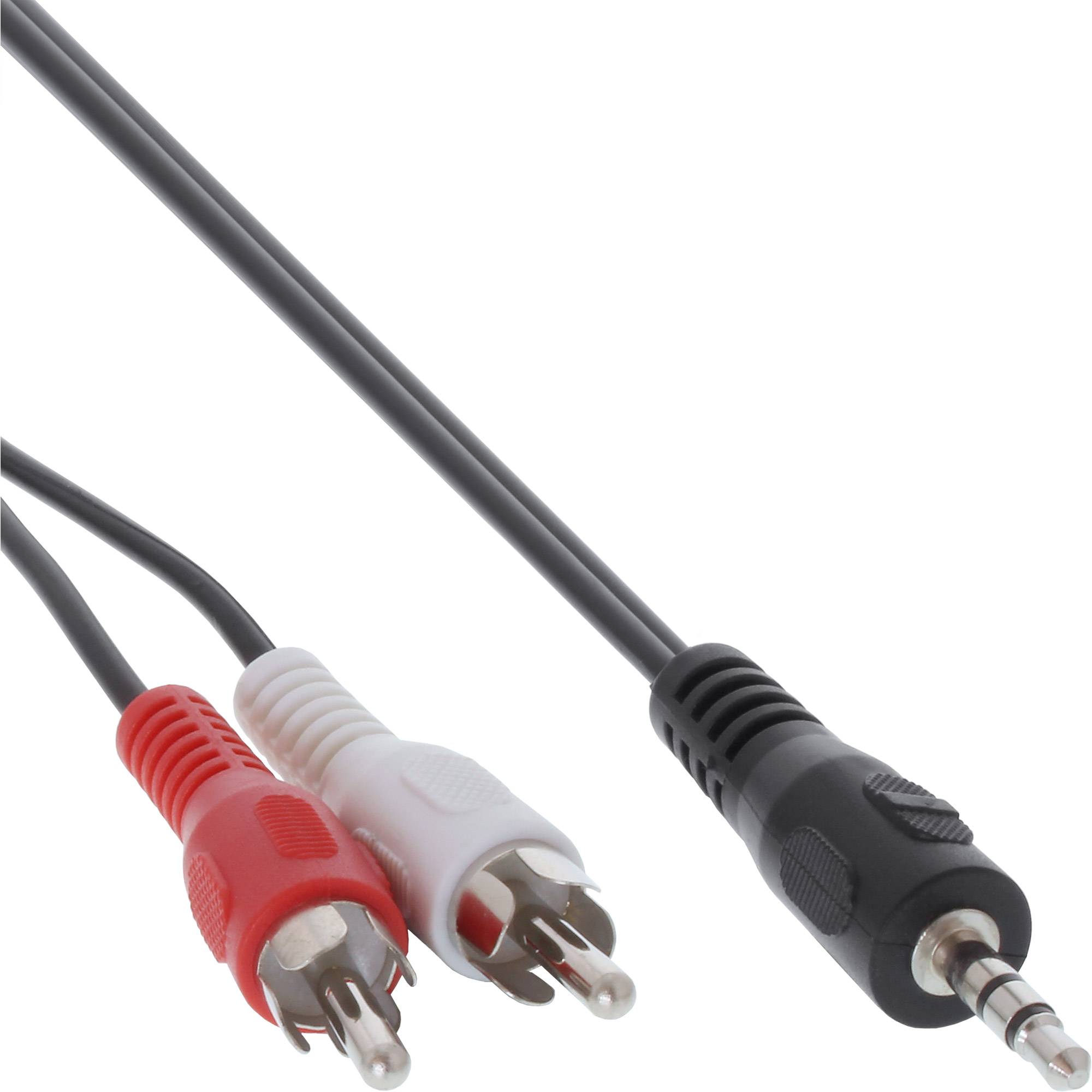 INLINE - Cinch/Klinke Kabel - 2x Cinch Stecker an 3,5mm Klinke Stecker - 1,5m