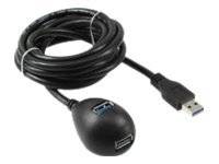 INLINE - USB 3.2 Gen.1 Verl. - USB A Stecker / Buchse - schwarz - mit Standfuß - 3m
