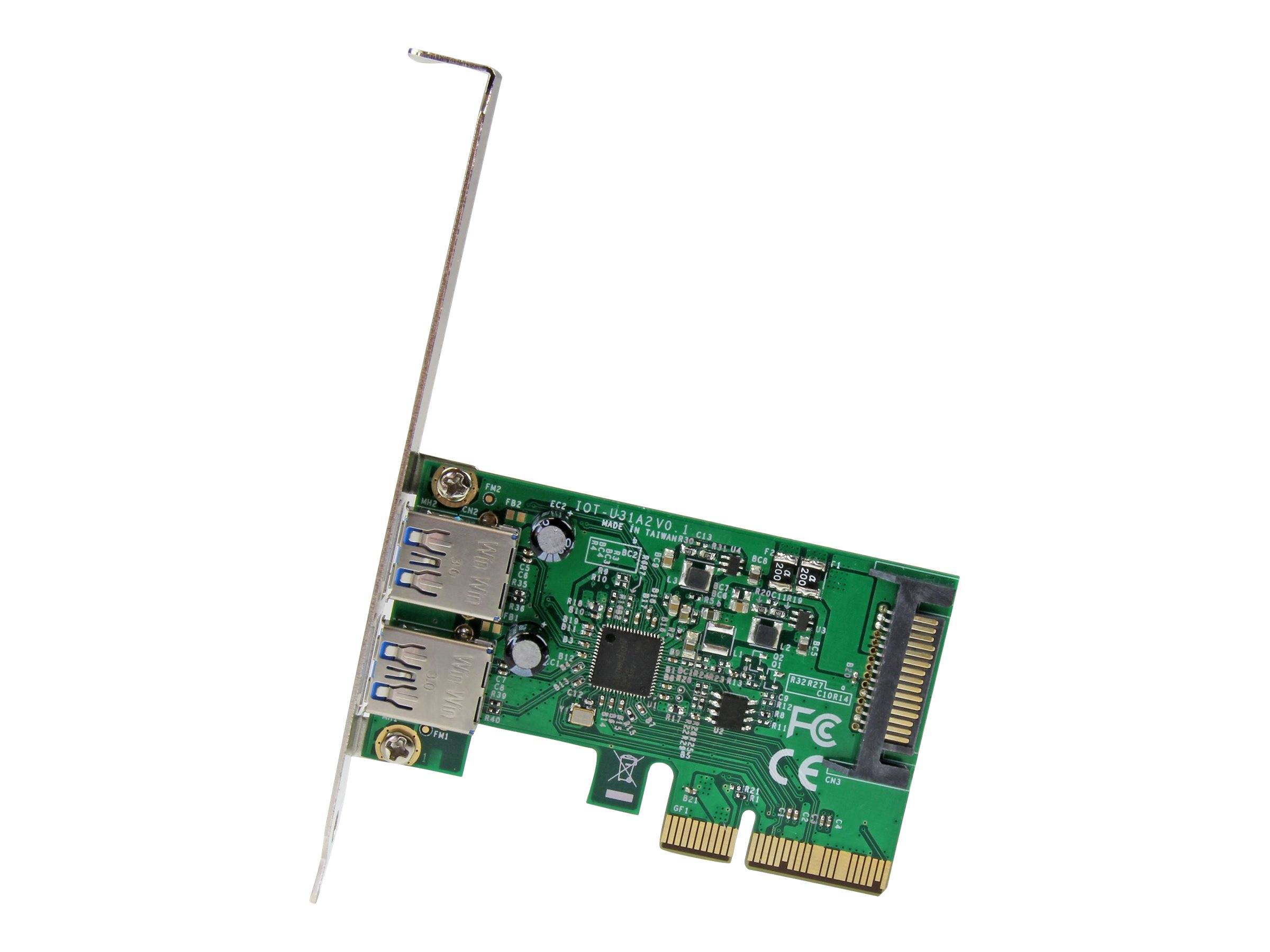 StarTech.com 2-Port USB PCIe Adapter - 10Gbit/s pro Port - USB 3.1/3.2 Gen 2 Typ-A PCI Express 3.0 x2 Host Controller Er