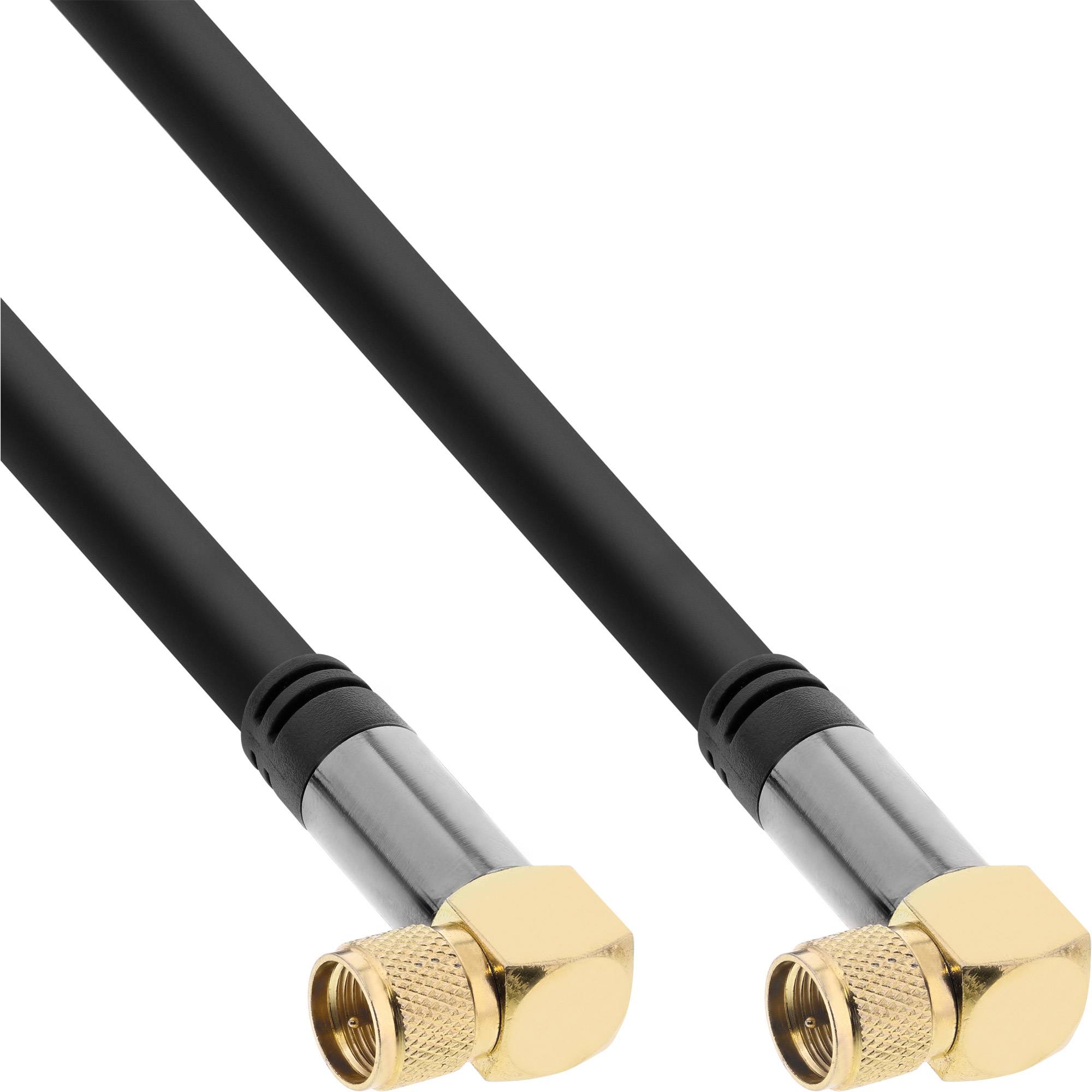 INLINE - Premium SAT-Kabel - 4x geschirmt - 2x F-Stecker gewinkelt - >110dB - 1m