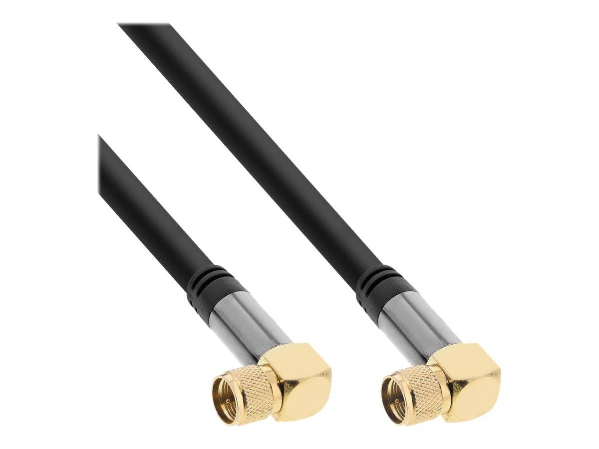 INLINE - Premium SAT-Kabel - 4x geschirmt - 2x F-Stecker gewinkelt - >110dB - 1m