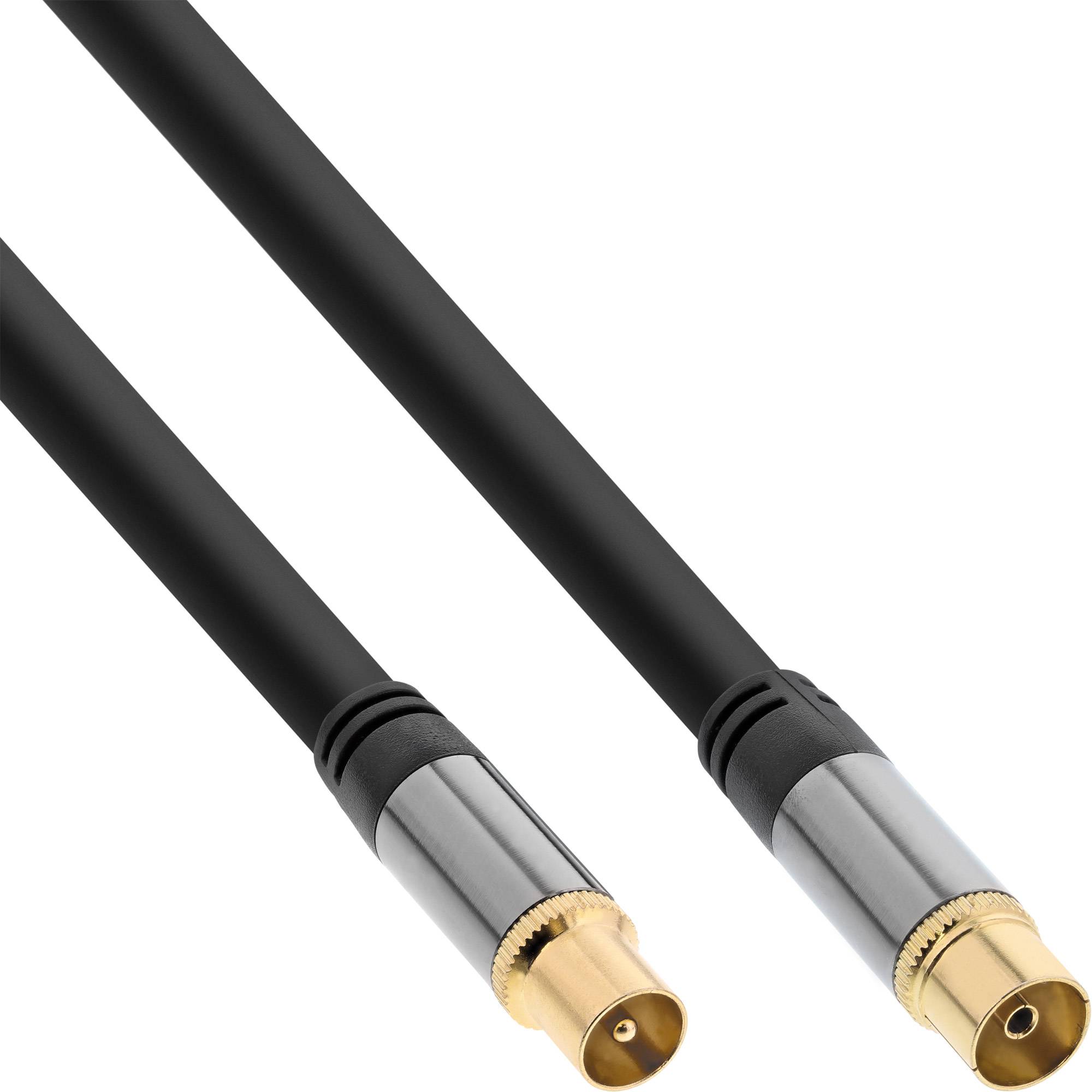 INLINE - Premium Antennenkabel - 4x geschirmt - >110dB - schwarz - 3m