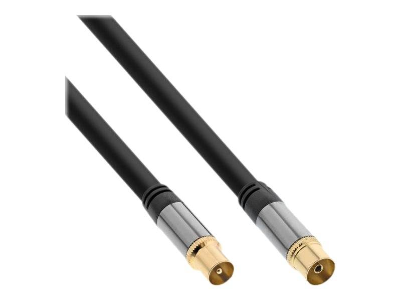 INLINE - Premium Antennenkabel - 4x geschirmt - >110dB - schwarz - 3m