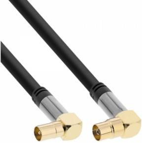 InLine Premium - Antennenkabel - 0.78 mm² - IEC-Anschluss männlich gewinkelt bis IEC-Anschluss weiblich gewinkelt