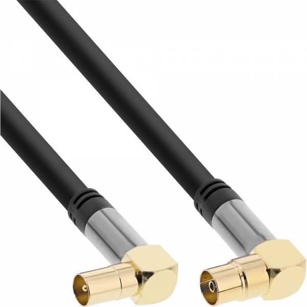 InLine Premium - Antennenkabel - IEC-Anschluss männlich gewinkelt bis IEC-Anschluss weiblich gewinkelt
