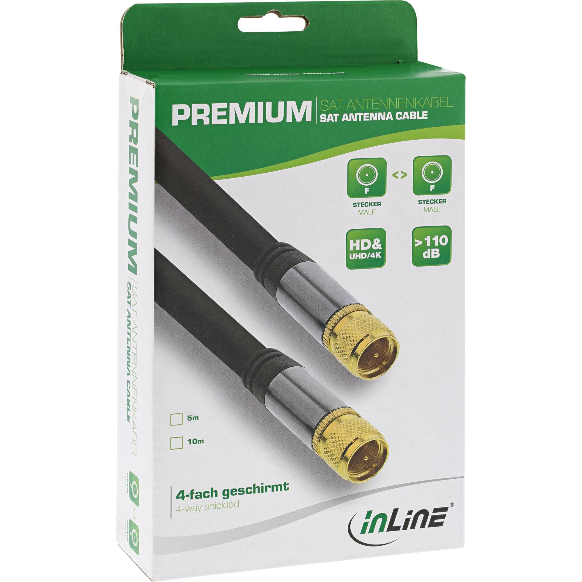 InLine Premium - Antennenkabel - F-Stecker männlich bis F-Stecker männlich
