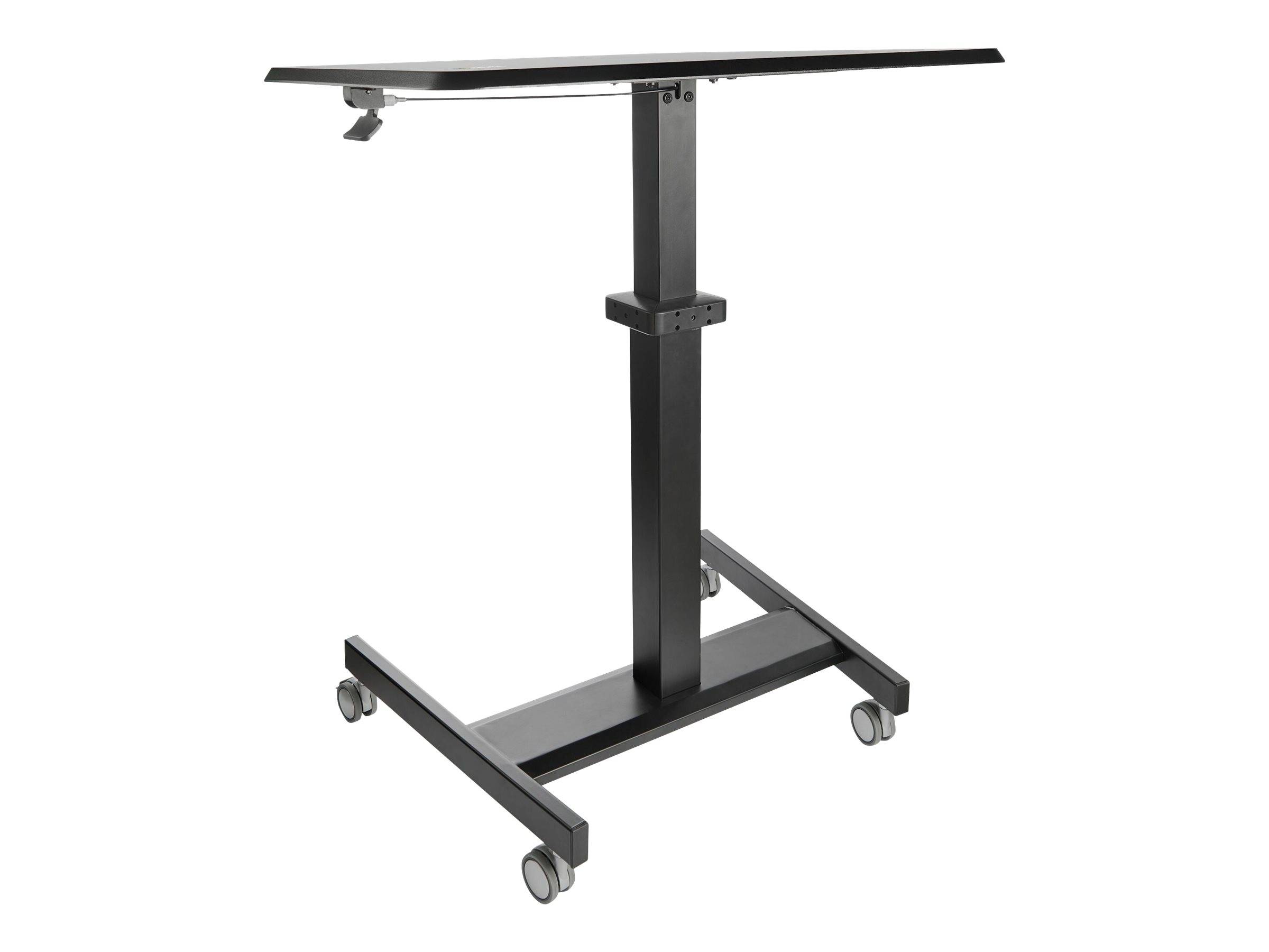 StarTech.com Höhenverstellbarer Schreibtisch - Sit Stand Workstation - Ergonomischer Stehpult mit Rollen - One-Touch-Lift für Lehrer/Schüler (STSCA