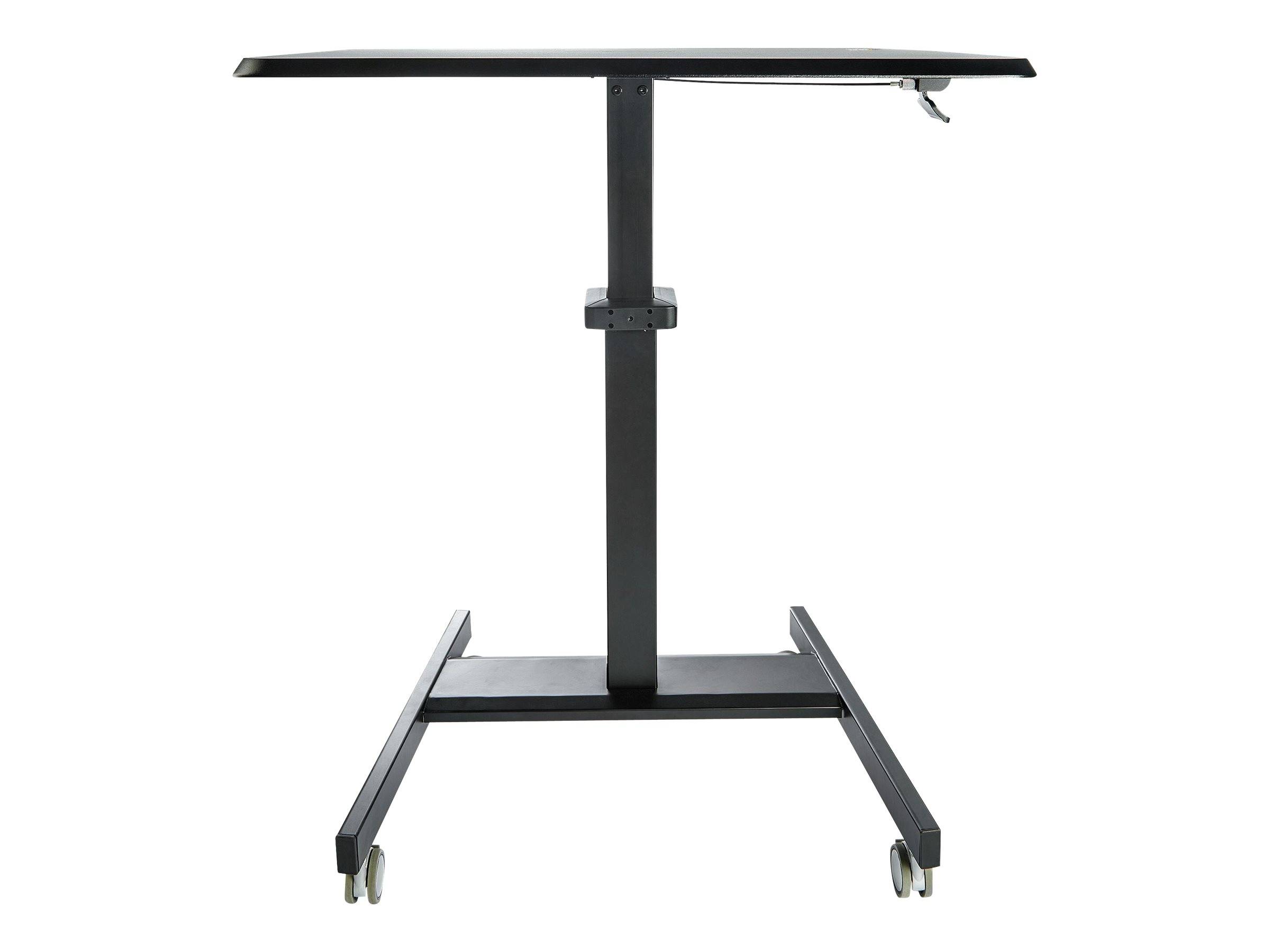 StarTech.com Höhenverstellbarer Schreibtisch - Sit Stand Workstation - Ergonomischer Stehpult mit Rollen - One-Touch-Lift für Lehrer/Schüler (STSCA