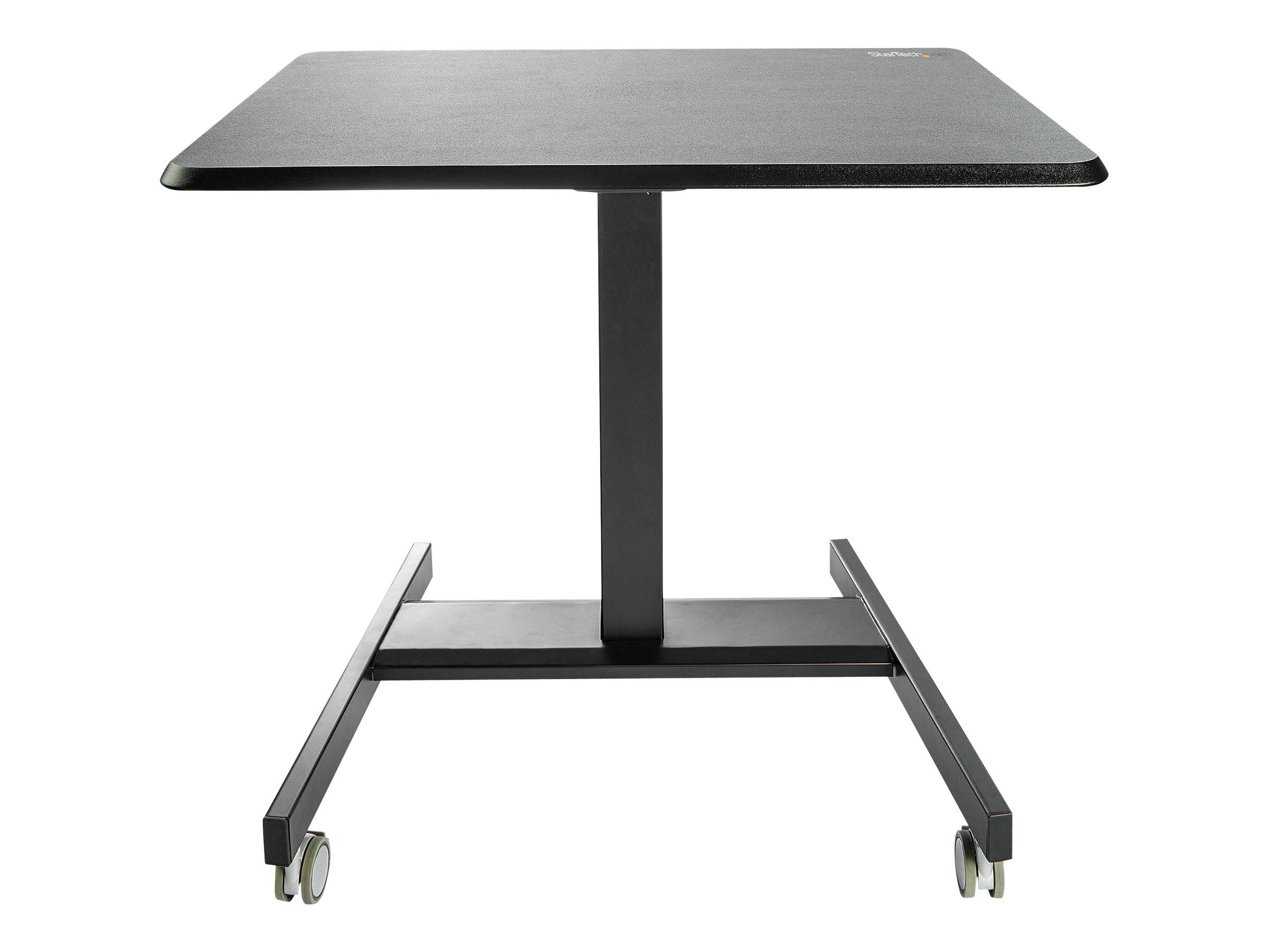 StarTech.com Höhenverstellbarer Schreibtisch - Sit Stand Workstation - Ergonomischer Stehpult mit Rollen - One-Touch-Lift für Lehrer/Schüler (STSCA