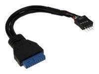 INLINE - USB 3.0 zu 2.0 Adapterk. int. - USB 3.0 / USB 2.0 Pfostenanschluss - 0,15m
