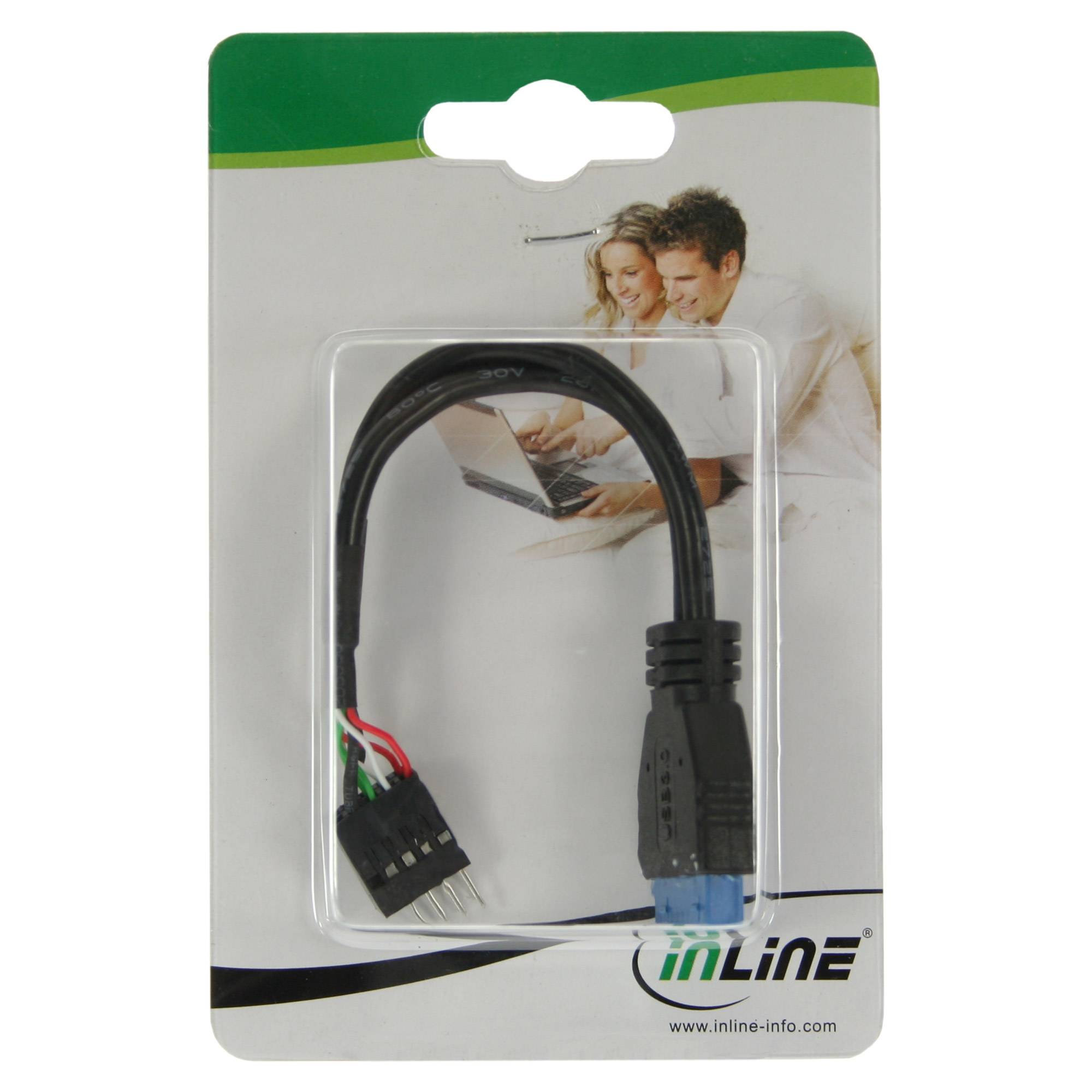 INLINE - USB 3.0 zu 2.0 Adapterk. int. - USB 3.0 / USB 2.0 Pfostenanschluss - 0,15m
