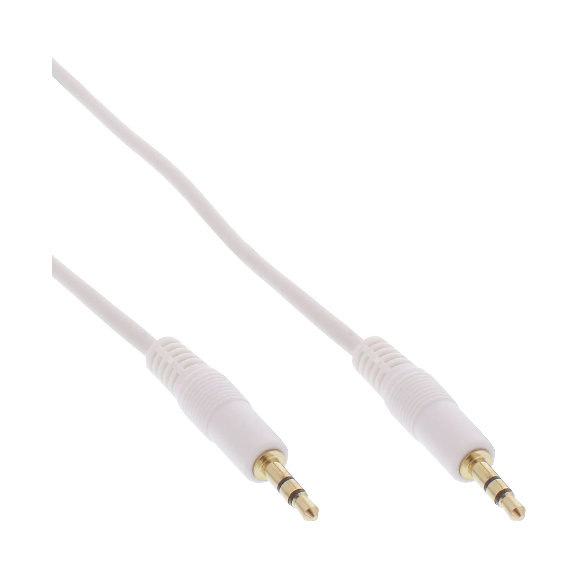 INLINE - Klinke Kabel - 3,5mm Stecker / Stecker - Stereo - weiß / gold - 1,5m