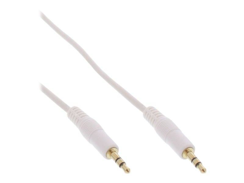 INLINE - Klinke Kabel - 3,5mm Stecker / Stecker - Stereo - weiß / gold - 5m