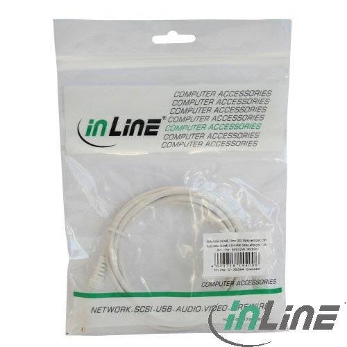 INLINE - Klinke Kabel - 3,5mm Stecker / Stecker - Stereo - weiß / gold - 3m