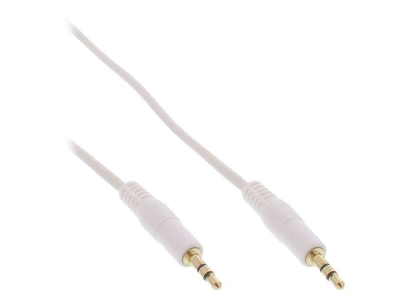 INLINE - Klinke Kabel - 3,5mm Stecker / Stecker - Stereo - weiß / gold - 3m