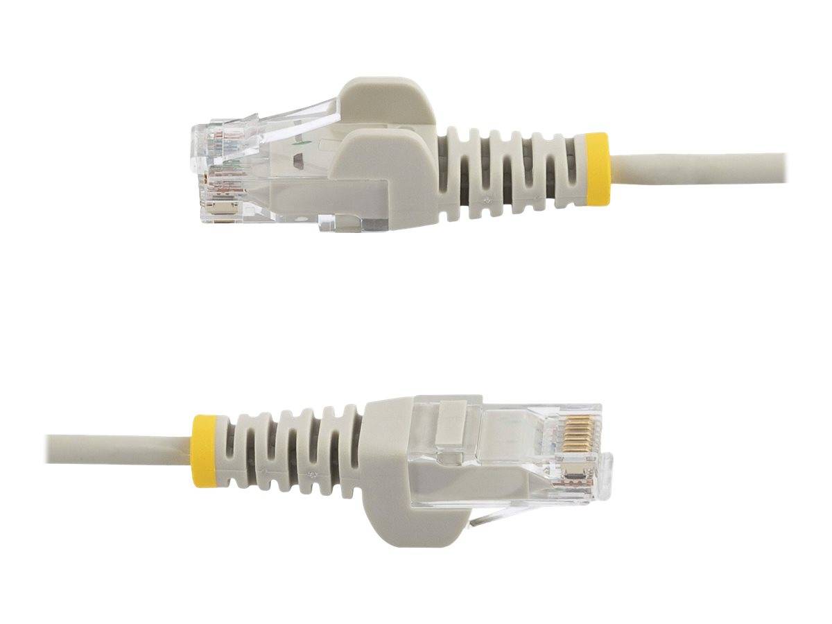StarTech.com 2,5 m Cat6-Kabel - Schlankes Cat6-Patchkabel - Grau - Snagless RJ45-Anschlusse - Gigabit-Ethernet-Kabel - 2