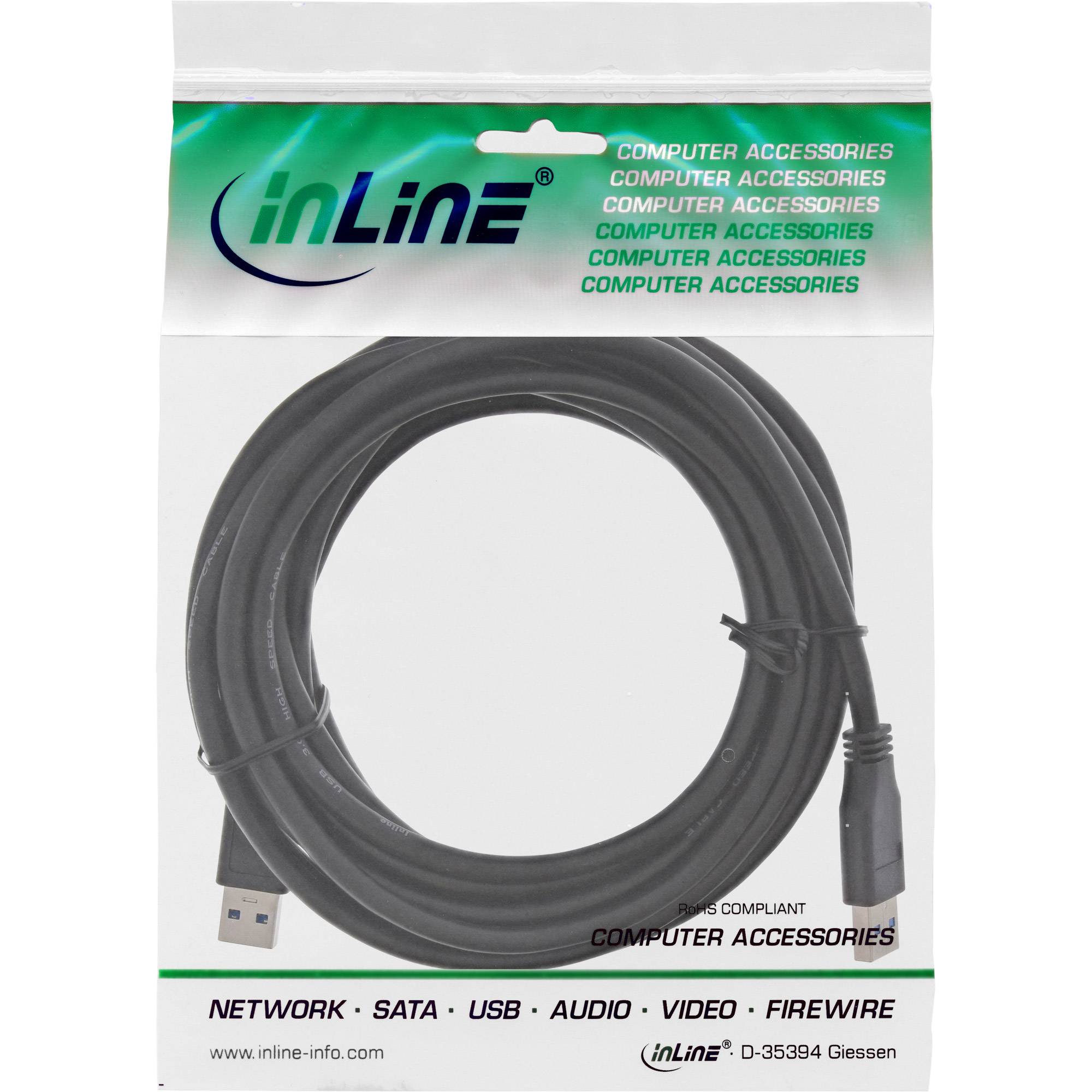 INLINE - USB 3.2 Gen.1 Kabel - A an A - schwarz - 5m